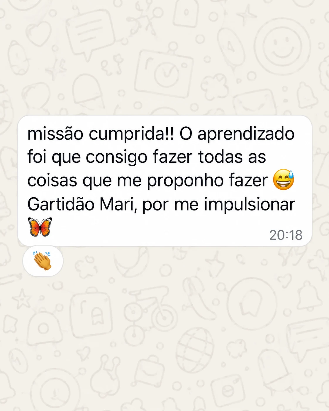 Depoimento real enviado por participante