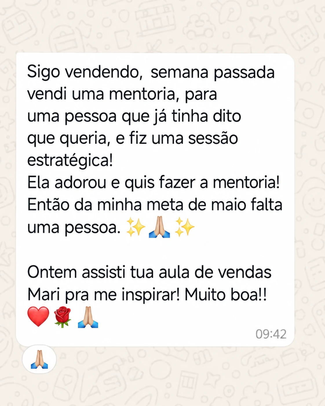 Depoimento real enviado por participante