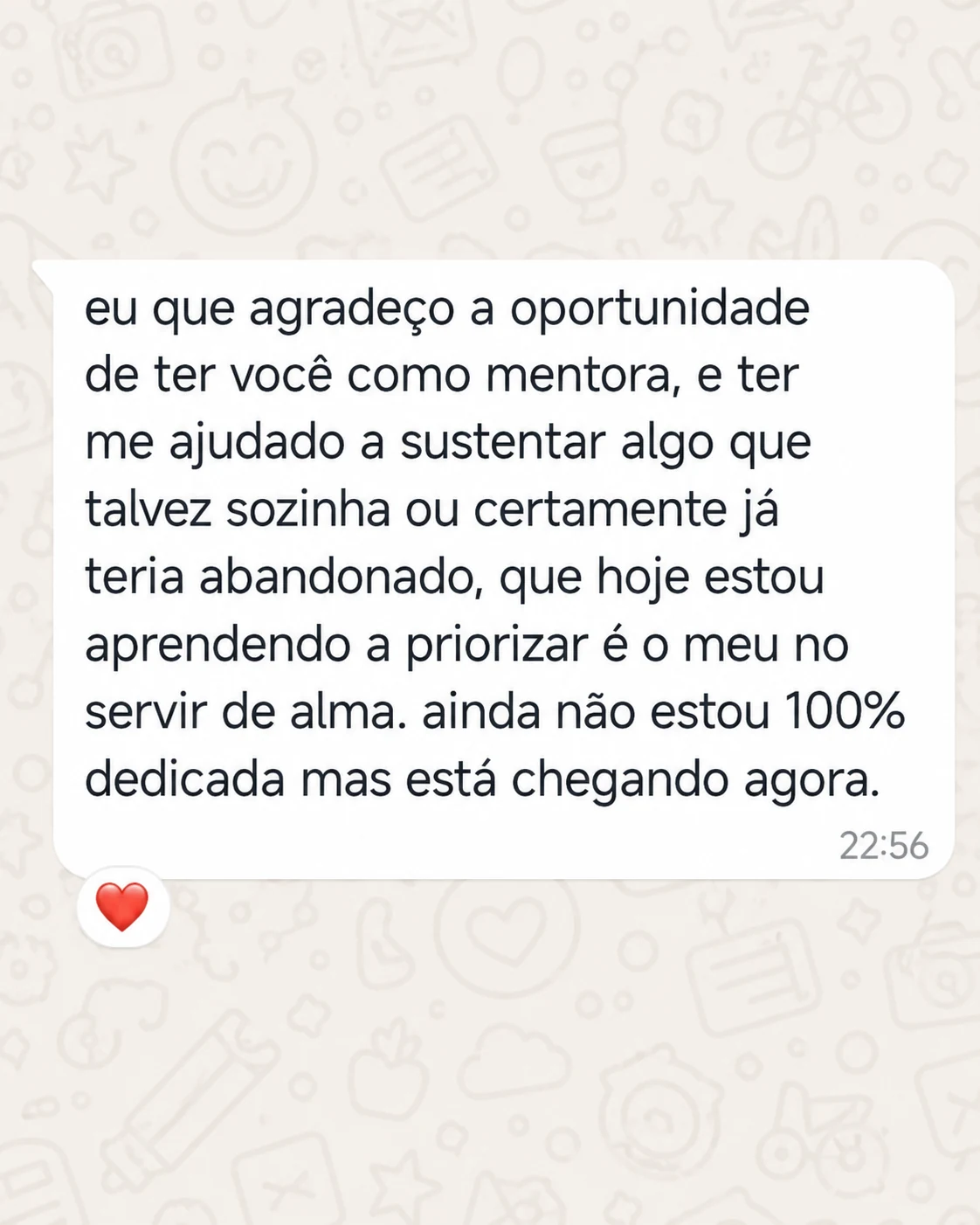 Depoimento real enviado por participante