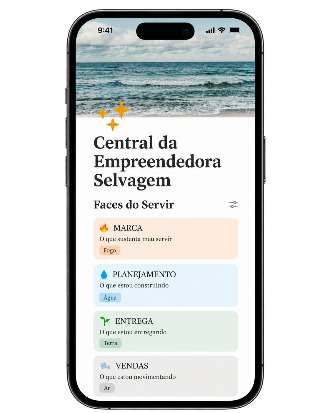 Central de Gestão da Empreendedora Selvagem no celular